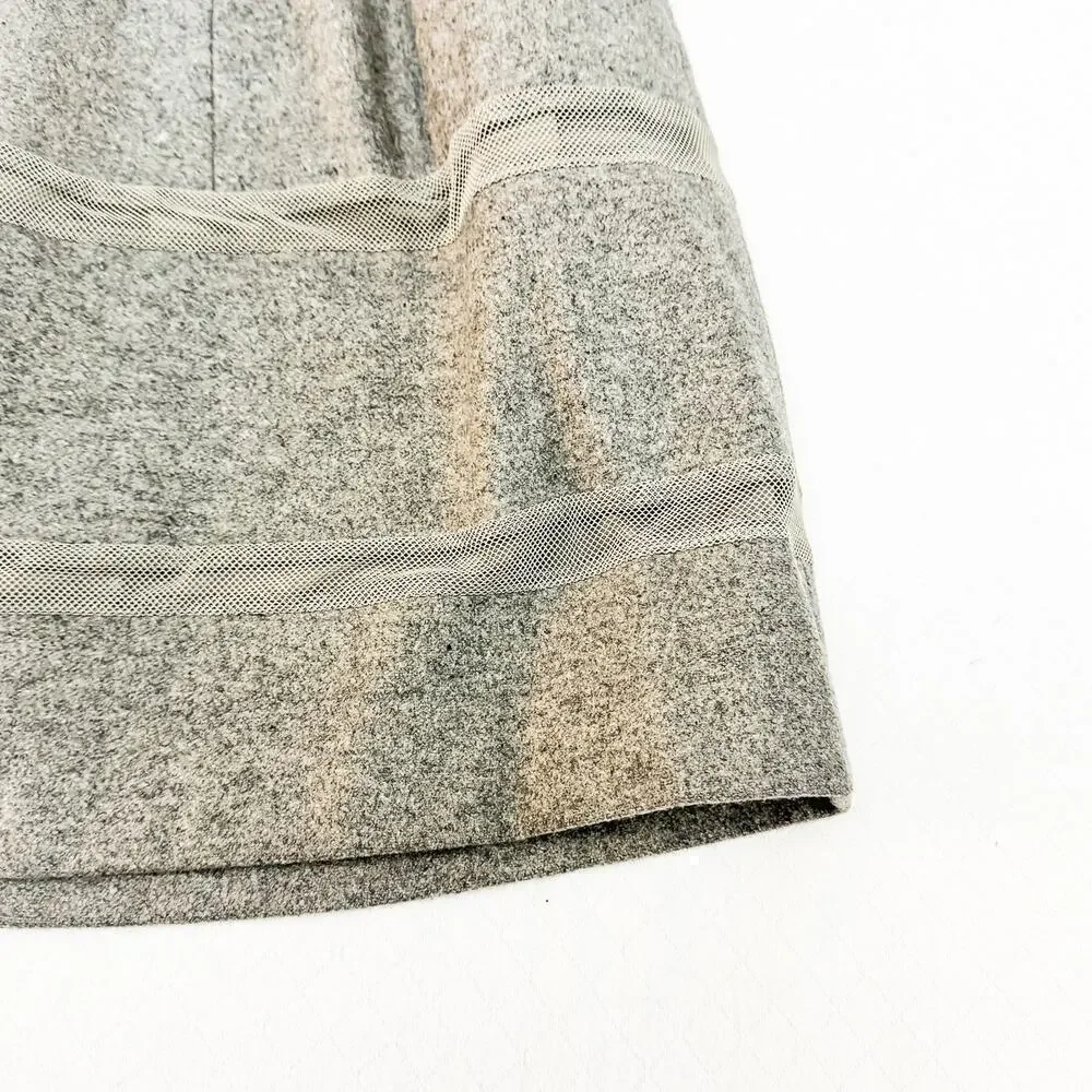 Madewell Gray Banded Pattern Pencil Skirt Wool Size 2